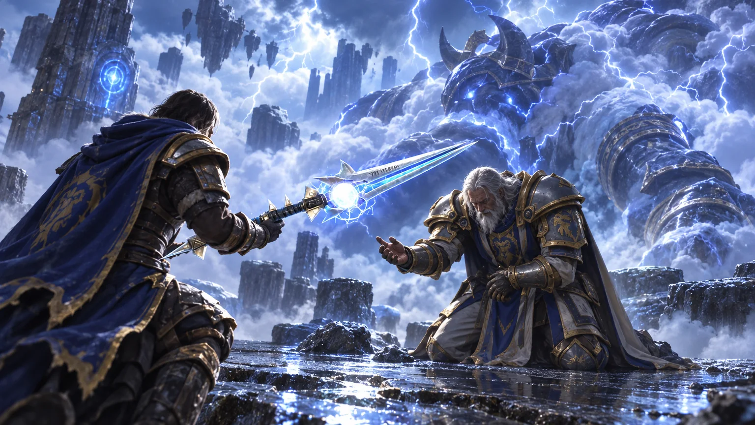 A storm-lit vision of Thunderfury and the immense elemental power bound to it
