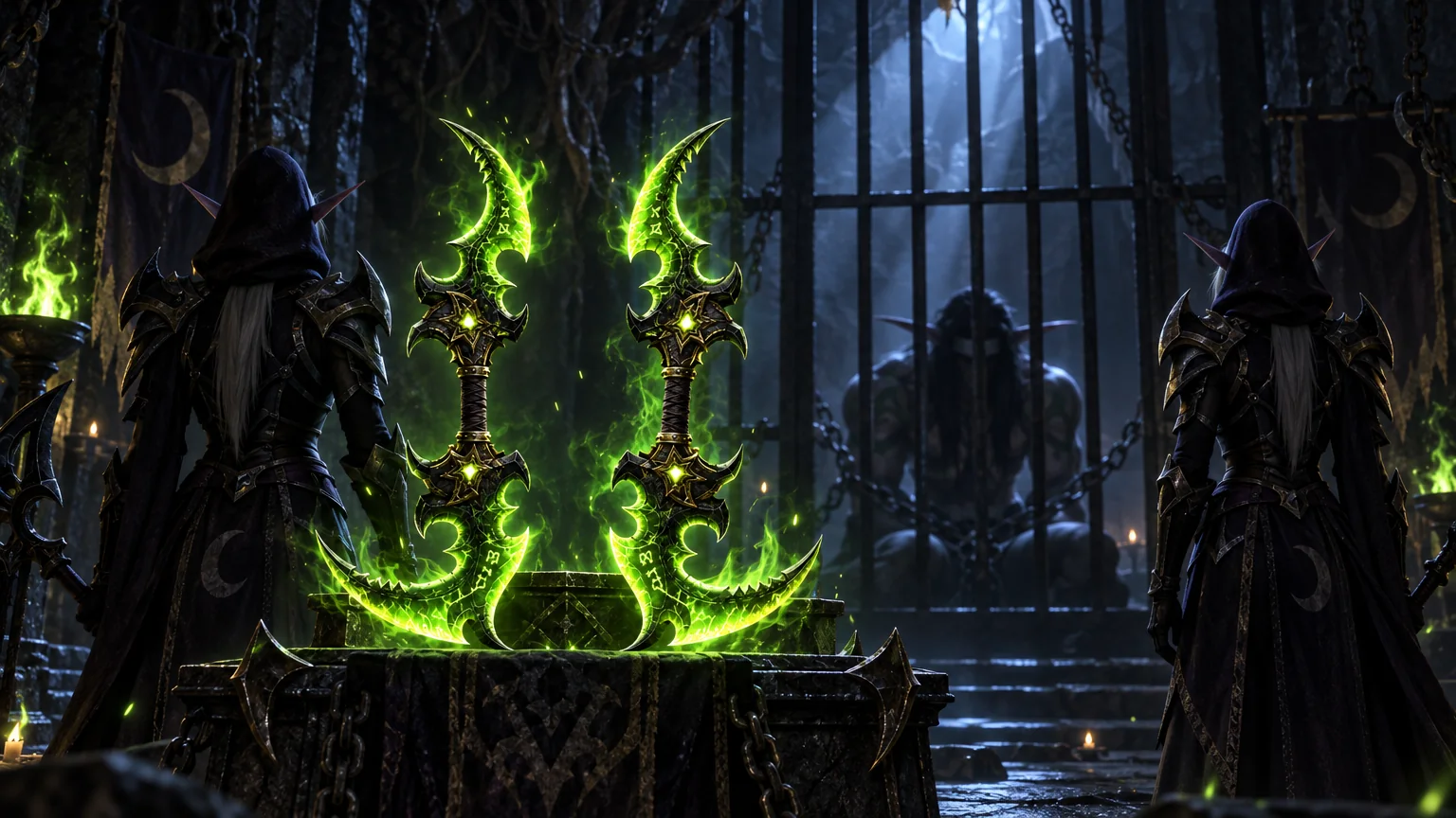 Warglaives of Azzinoth — the weapons remain beyond Illidan's reach during his imprisonment