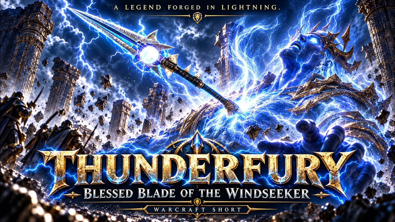 Official YouTube thumbnail for Thunderfury: The Sword That Imprisoned a Prince | Warcraft Legendary Weapons.